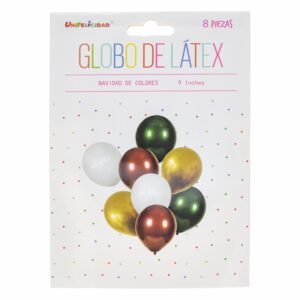 Juego De Globos Varios Colores UNIFELICIDAD 8 Piezas