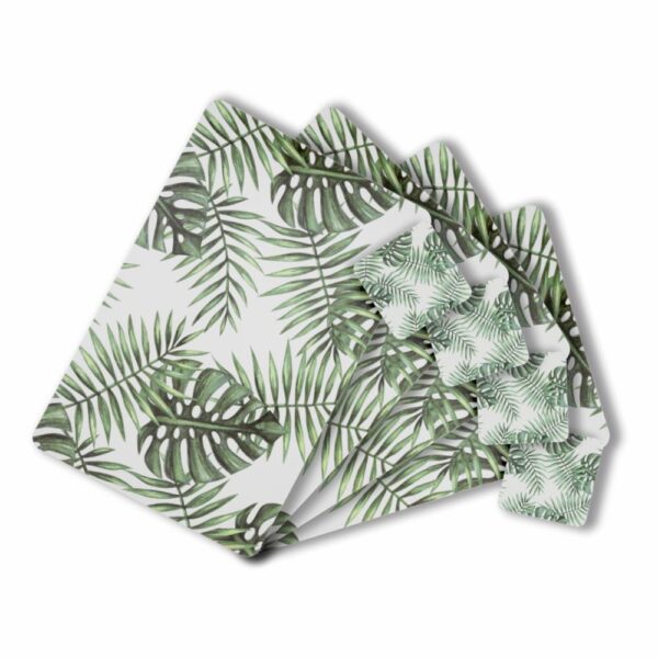 Set De Individuales Ramas Verdes Con Portavasos FREE HOME X 4 Uds - Imagen 2