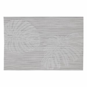 Individual Hojas Grandes Gris FREE HOME Rectangular