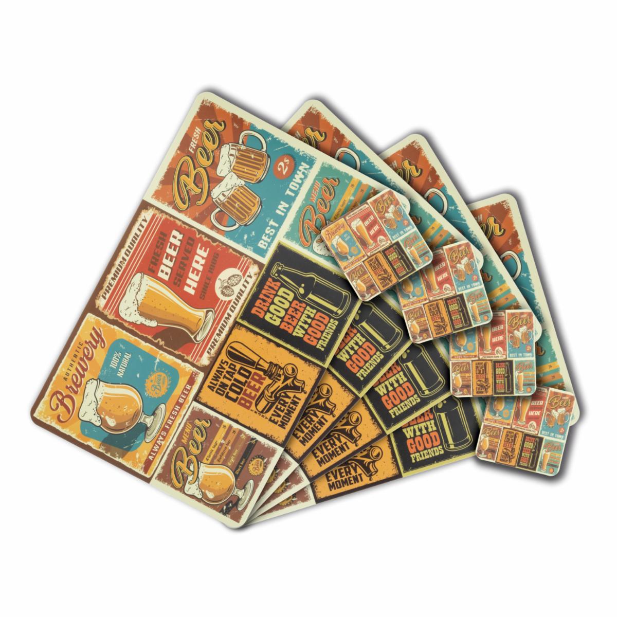 Set De Individuales Cerveza Con Porta Vasos FREE HOME X 4 Uds - Imagen 2