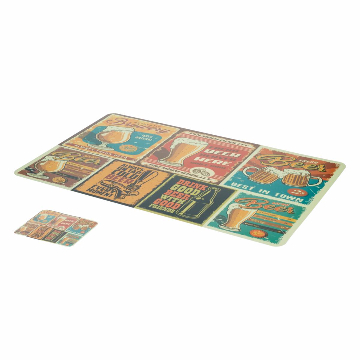 Set De Individuales Cerveza Con Porta Vasos FREE HOME X 4 Uds - Imagen 3