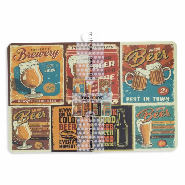 Set De Individuales Cerveza Con Porta Vasos FREE HOME X 4 Uds - Imagen 4