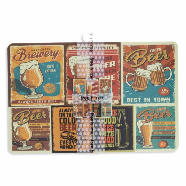 Set De Individuales Cerveza Con Porta Vasos FREE HOME X 4 Uds - Imagen 4