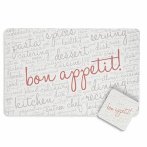 Set De Individuales Con Portavasos Bon Apetit FREE HOME X 4 Uds