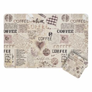 Set De Individuales Con Portavasos Café FREE HOME X 4 Uds