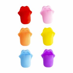 Set Marcadores De Vasos De Silicona En Forma De Lengua FREE HOME 6 Piezas