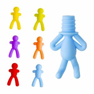 Set Marcadores De Vasos De Silicona En Forma De Muñequitos FREE HOME 7 Piezas