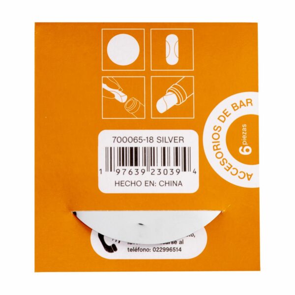 Set Corta Gotas Plateado Para Botellas FREE HOME 1 Pieza - Imagen 2