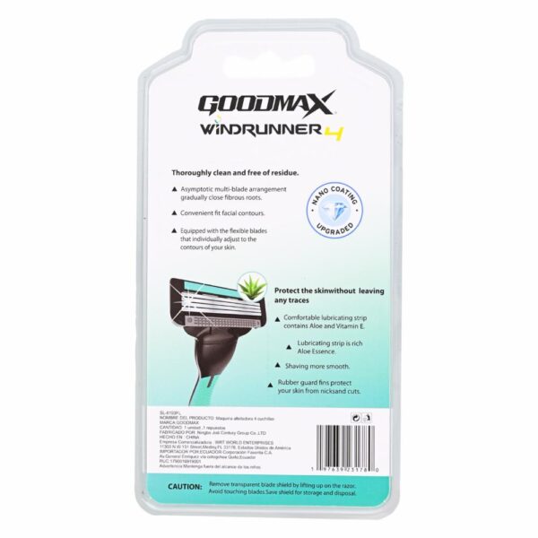 Afeitadora Windrunner 4 Con 2 Recambios GOODMAX 2 Piezas - Imagen 2