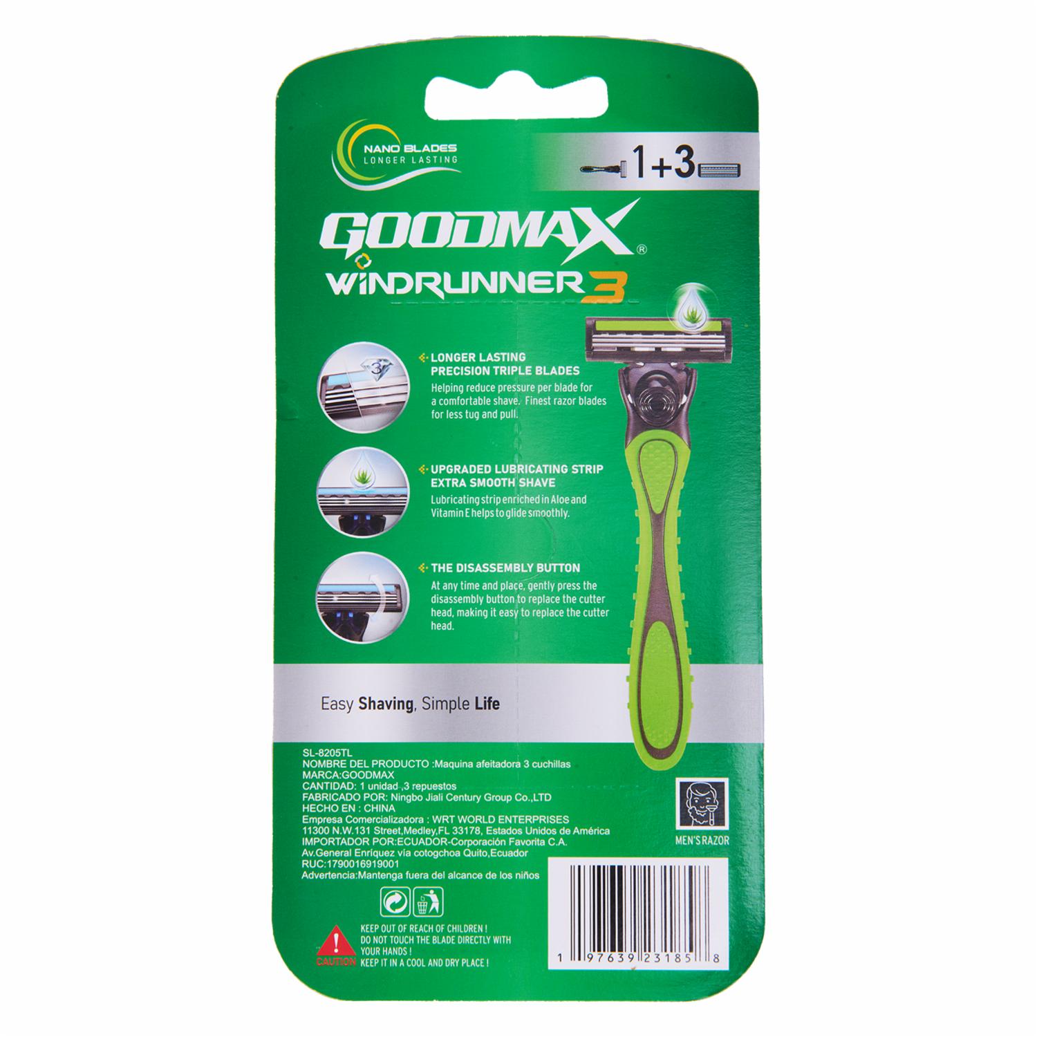 Afeitadora Wind Runner 3 Con Repuestos GOODMAX 4 Piezas - Imagen 2