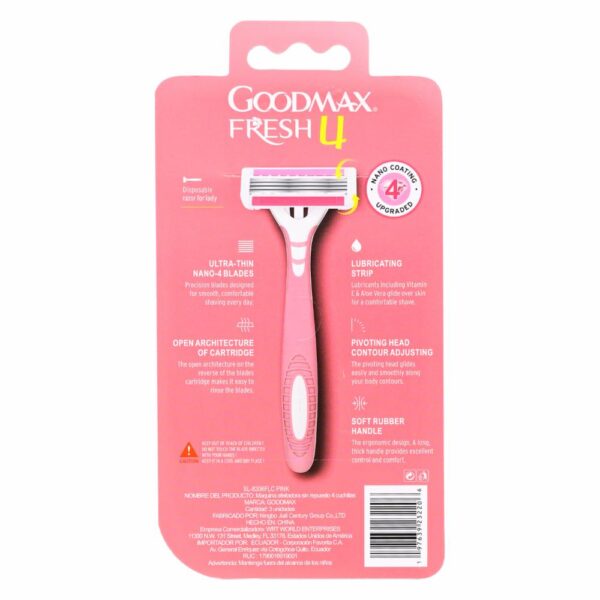 Rasuradora Desechable De Mujer Fresh 4 Con Aloe GOODMAX 3 Piezas - Imagen 2