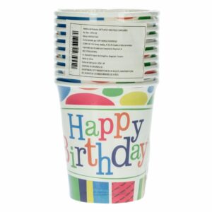 Vasos Feliz Cumpleaños UNIFELICIDAD X 10 Uds