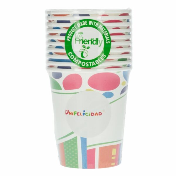 Vasos Feliz Cumpleaños UNIFELICIDAD X 10 Uds - Imagen 2