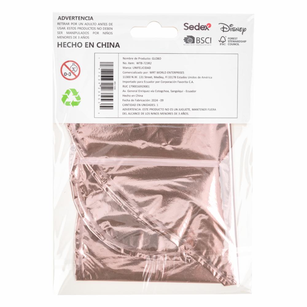 Globo Metalizado Rose Gold UNIFELICIDAD N°2 - Imagen 2