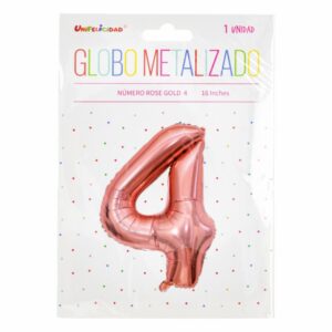 Globo Metalizado Rose Gold UNIFELICIDAD N°4