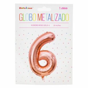Globo Metalizado Rose Gold UNIFELICIDAD N°6