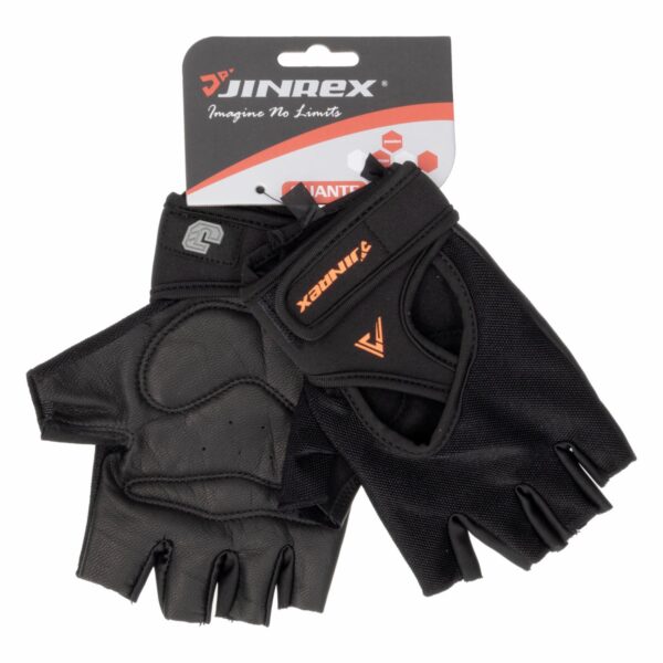 Guante Para Gimnasio Negro Sin Dedos JINREX Talla Grande