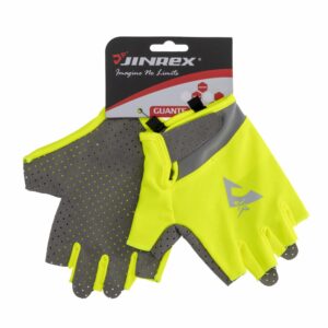 Guante Para Bicicleta Amarillo Neón  Sin Dedos JINREX Talla Grande