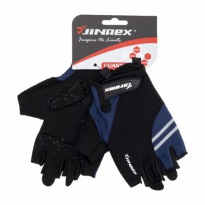 Guante Para Bicicleta Negro Con Azul  Sin Dedos JINREX Talla Extra Grande