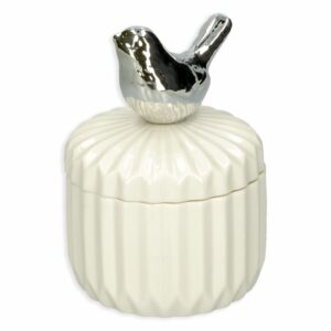 Joyero Blanco Con Decoración Pájaro KOOME 10X8Cm