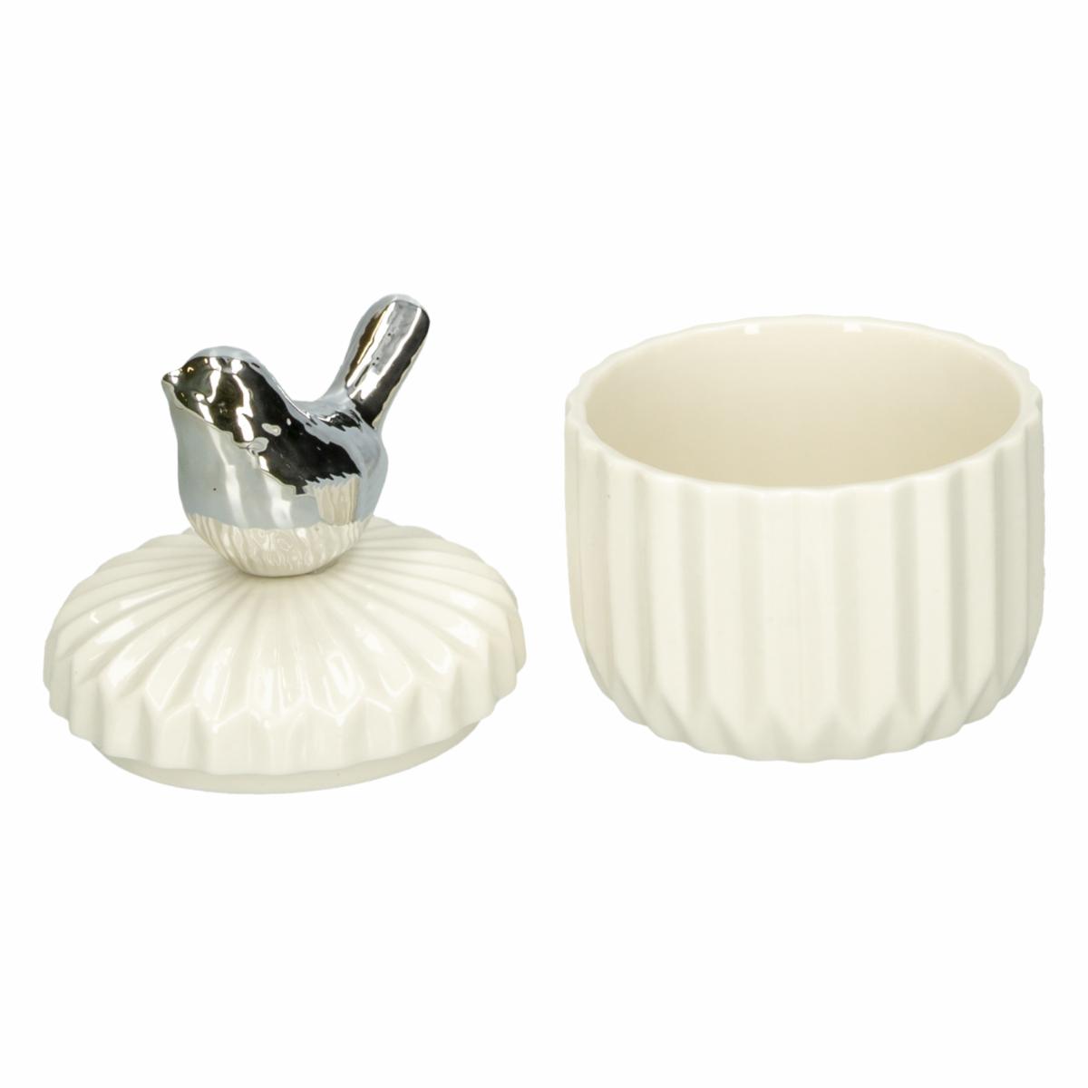 Joyero Blanco Con Decoración Pájaro KOOME 10X8Cm