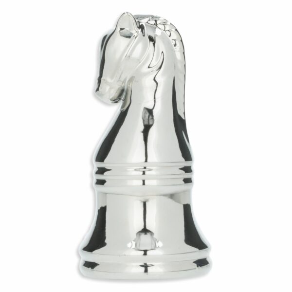 Figura Decorativa Ajedrez Caballo Plateada KOOME 1 Pieza - Imagen 2
