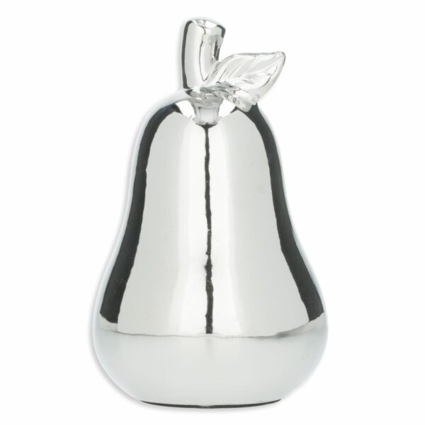 Figura Decorativa Pera Plateada Mediana KOOME 1 Pieza