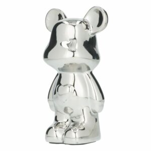Figura Decorativa Oso Pop Art Plateado Mediano KOOME 1 Pieza