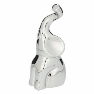 Figura Decorativa Elefante Plateado Mediano KOOME 1 Pieza