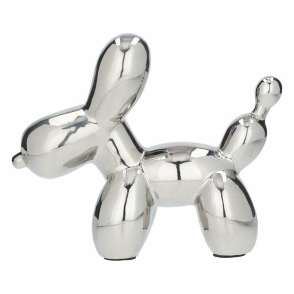 Figura Decorativa Perro Pop Art Plateado Grande KOOME 1 Pieza - Imagen 2