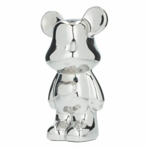 Figura Decorativa Oso Pop Art Plateado Grande KOOME 1 Pieza