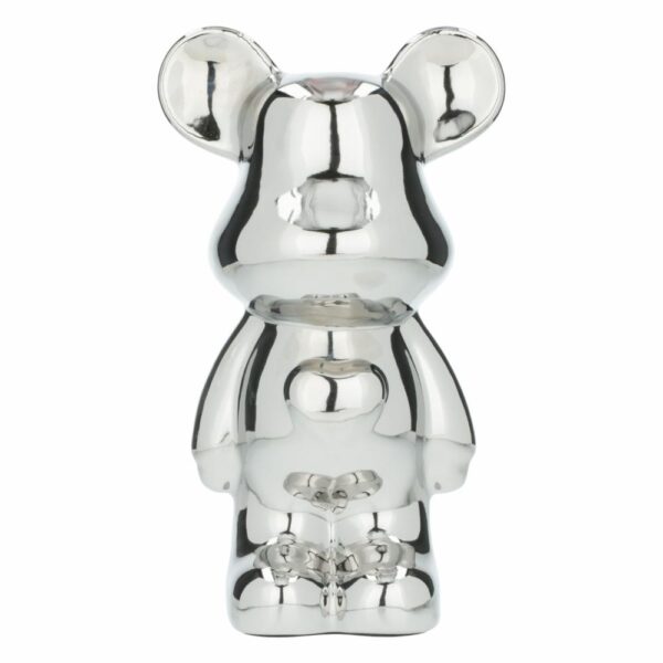 Figura Decorativa Oso Pop Art Plateado Grande KOOME 1 Pieza - Imagen 2