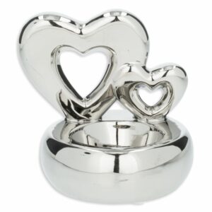 Figura Decorativa Plateado Corazones KOOME 1 Pieza