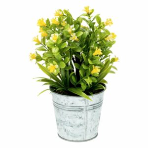 Maceta Decorativa Flor Amarilla Artificial DONGZHI 22 Cm