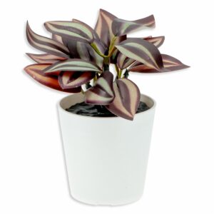 Maceta Decorativa Hojas Verdes Blanco Artificial DONGZHI 10 Cm