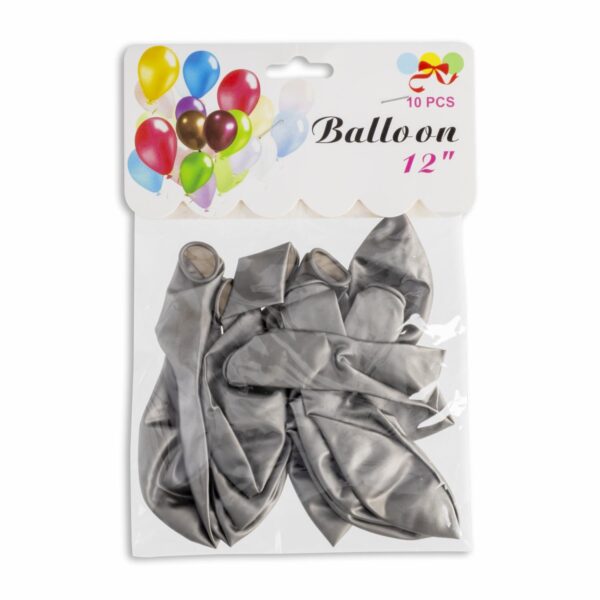 Globo Plateado BALLOONS X 10 Uds