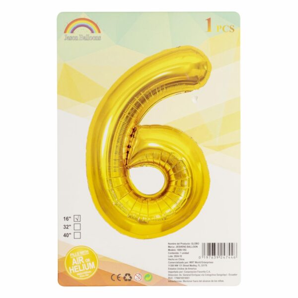 Globo Dorado JASON BALLOONS N°6
