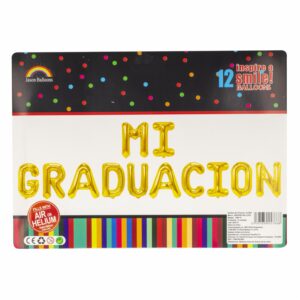 Globo Mi Graduación Dorado JASON BALLOONS 12 Piezas