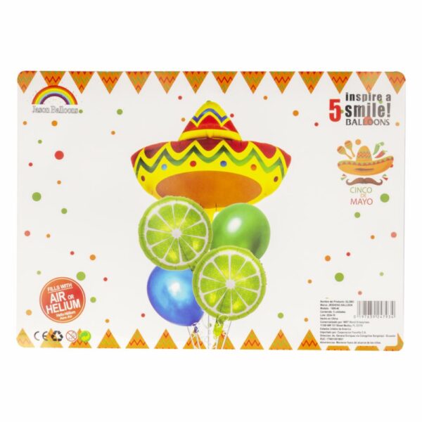 Globo Fiesta Mexicana JASON BALLOONS 5 Piezas