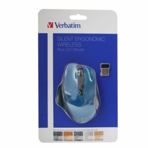 Mouse Silent Ergo Wrls Blue Led Drk Teal VERBATIM Wireless