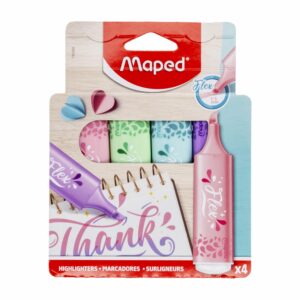 Resaltadores Color Pastel Punta Pincel MAPED X4 Uds