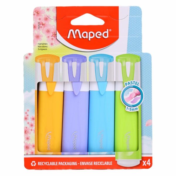 Resaltadores Color Pastel MAPED 4 Piezas