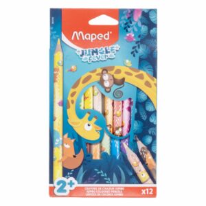 Lápices De Colores Jumbo Jungle Fever MAPED 12 Piezas