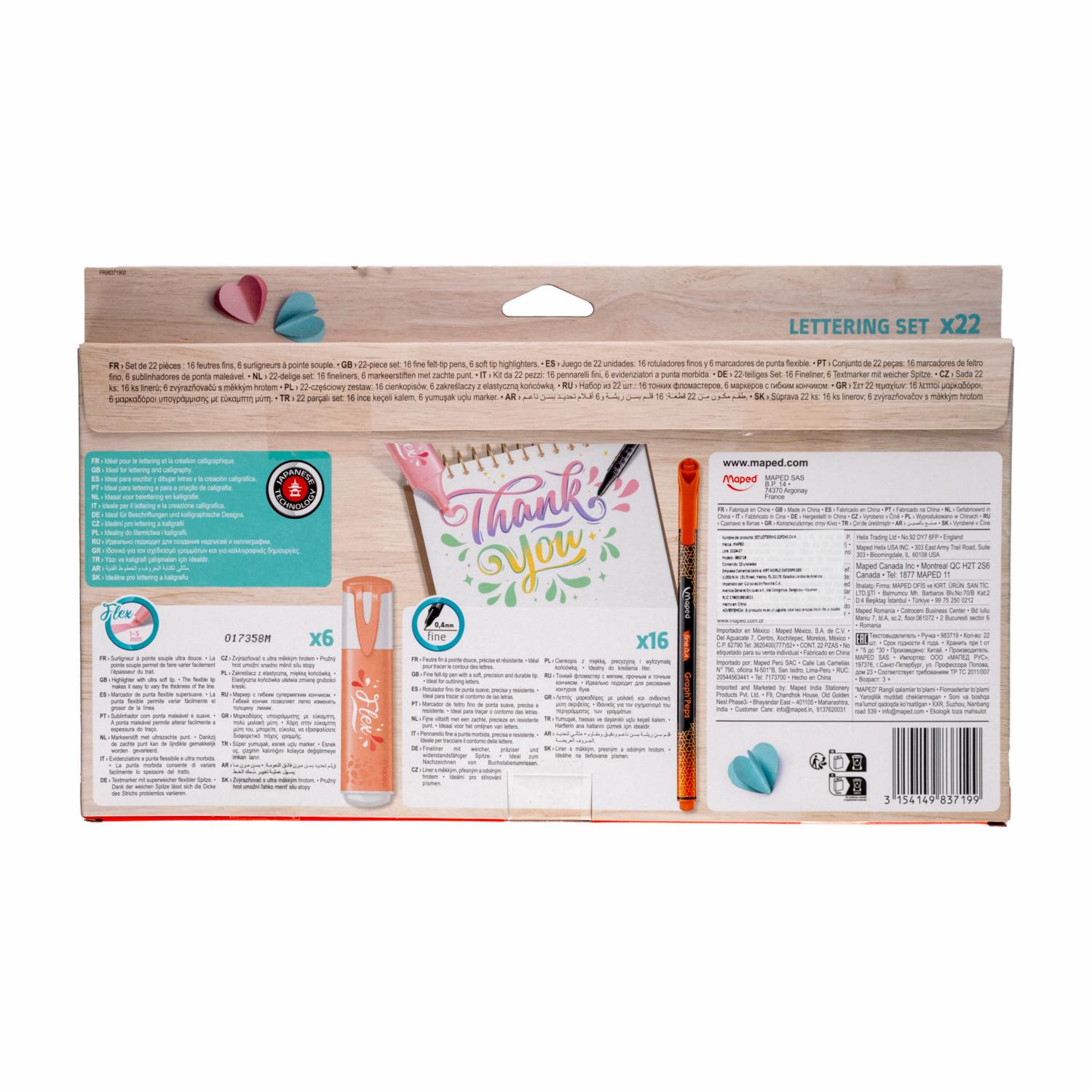 Marcadores Lettering MAPED 22 Piezas - Imagen 2