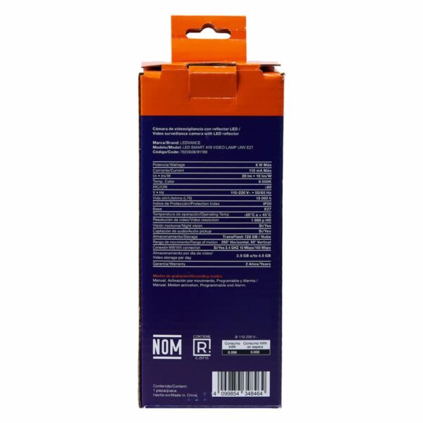 Cámara Con Foco Led De Video Vigilancia 4,5 Gb De Memoria LEDVANCE 6 Wats - Imagen 4