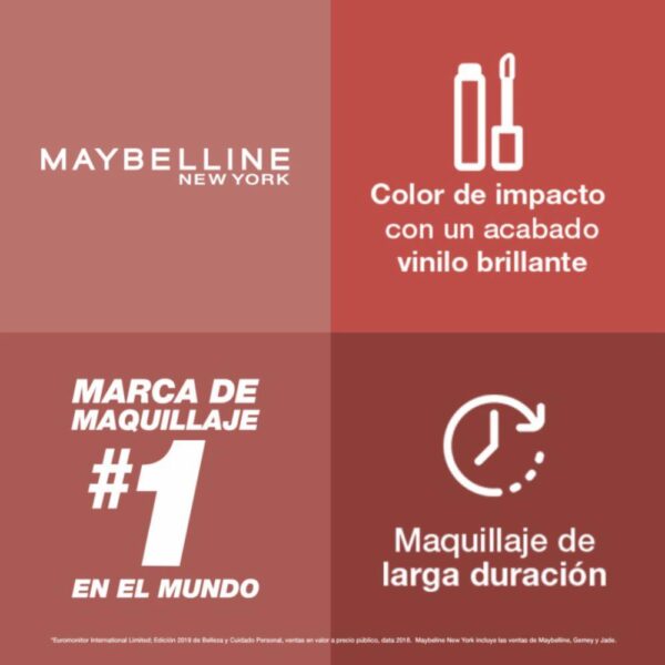 Labial Líquido Vinyl Ink Acabado Brillante Tono 40 Witty MAYBELLINE L´ORÉAL - Imagen 21