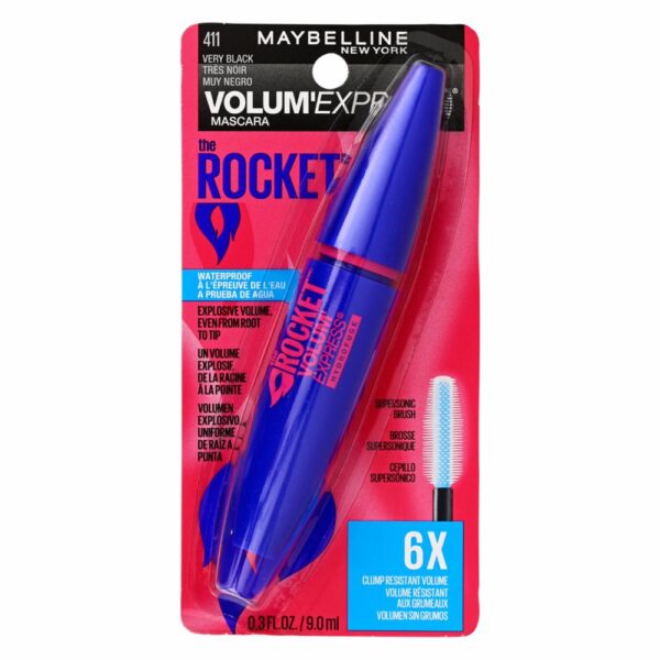 Máscara De Pestañas Rocket Waterproof Tono 411 Black MAYBELLINE L´ORÉAL 8 Ml