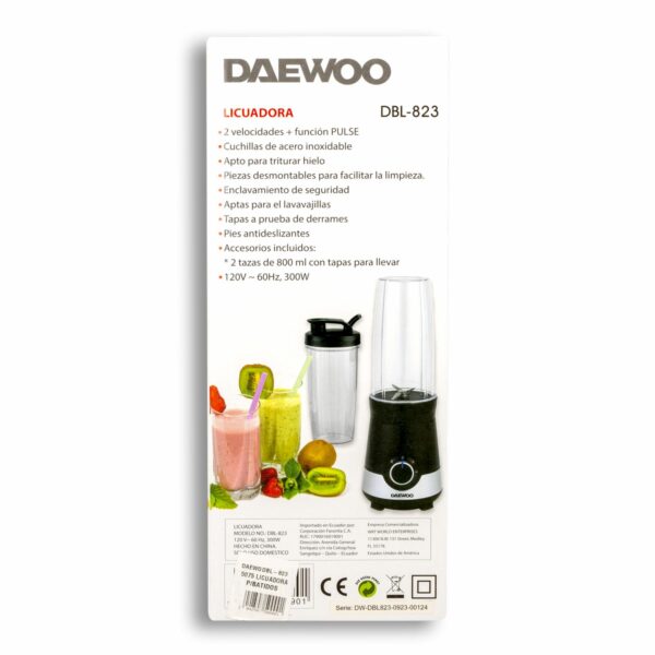 Licuadora 300 Watts DBL-823 DAEWOO 2 Velocidades - Imagen 4