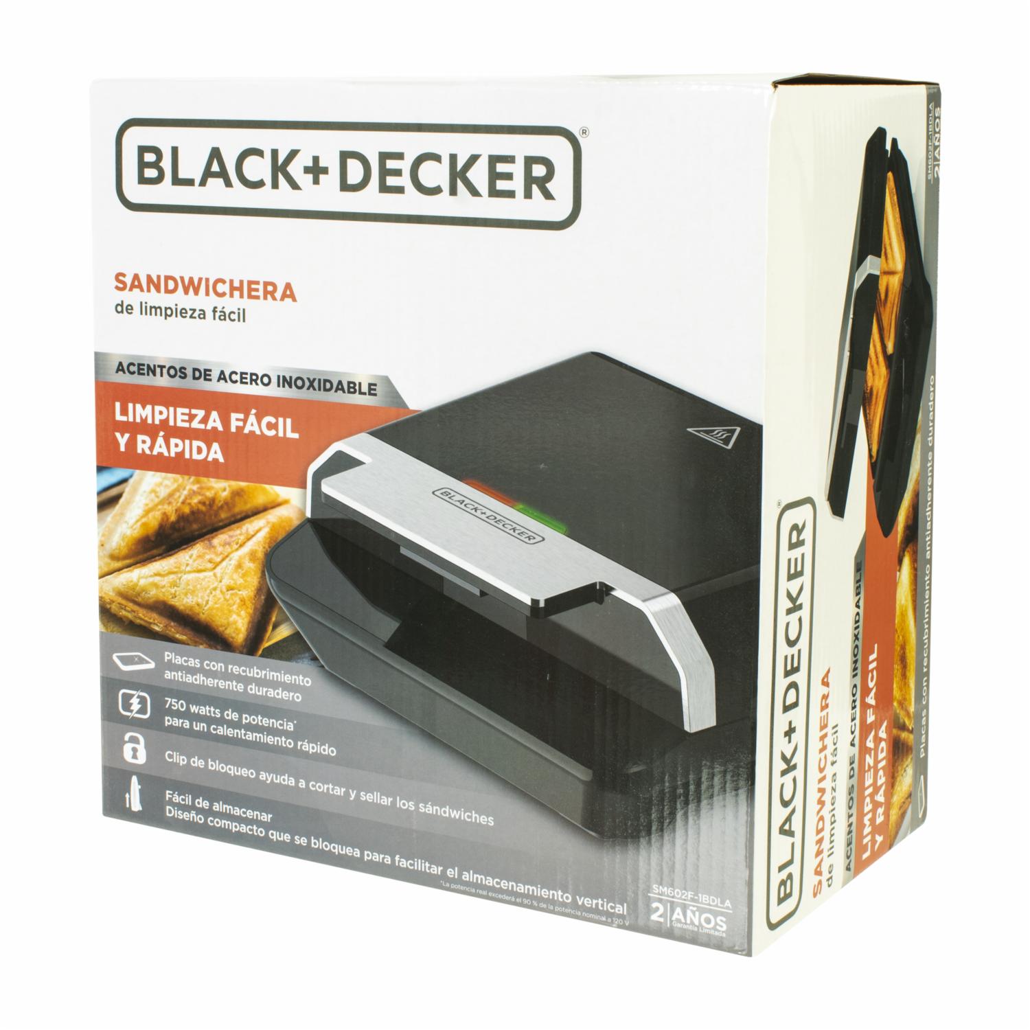 Sanduchera 750W SM602F-1BDLA BLACK & DECKER 2 Panes