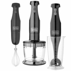 Batidora De Inmersión Set 3 En 1 Mezcla, Bate Y Tritura Modelo HB2800B BLACK & DECKER 200 watts